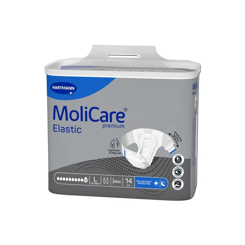 Molicare Premium - Elastic - 10 Gouttes - Taille L (Par 14)