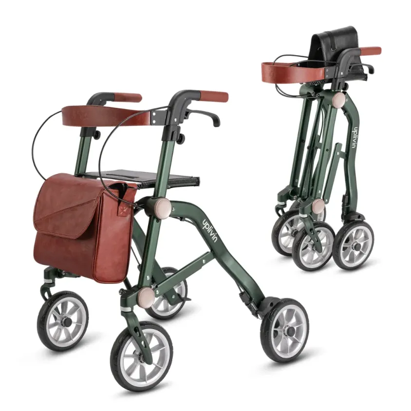 Rollator Trive Uplivin | Double Pliage Ultra-Compact | Vert ou Gris