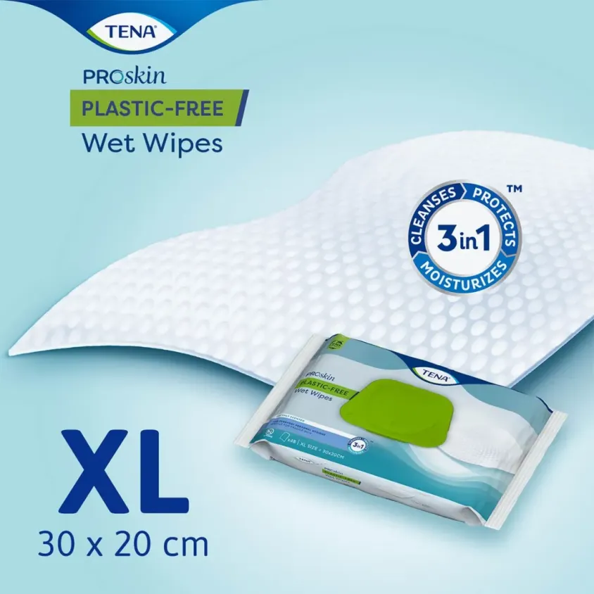Lingettes TENA Wet Wipes ProSkin | 3-en-1 | x48