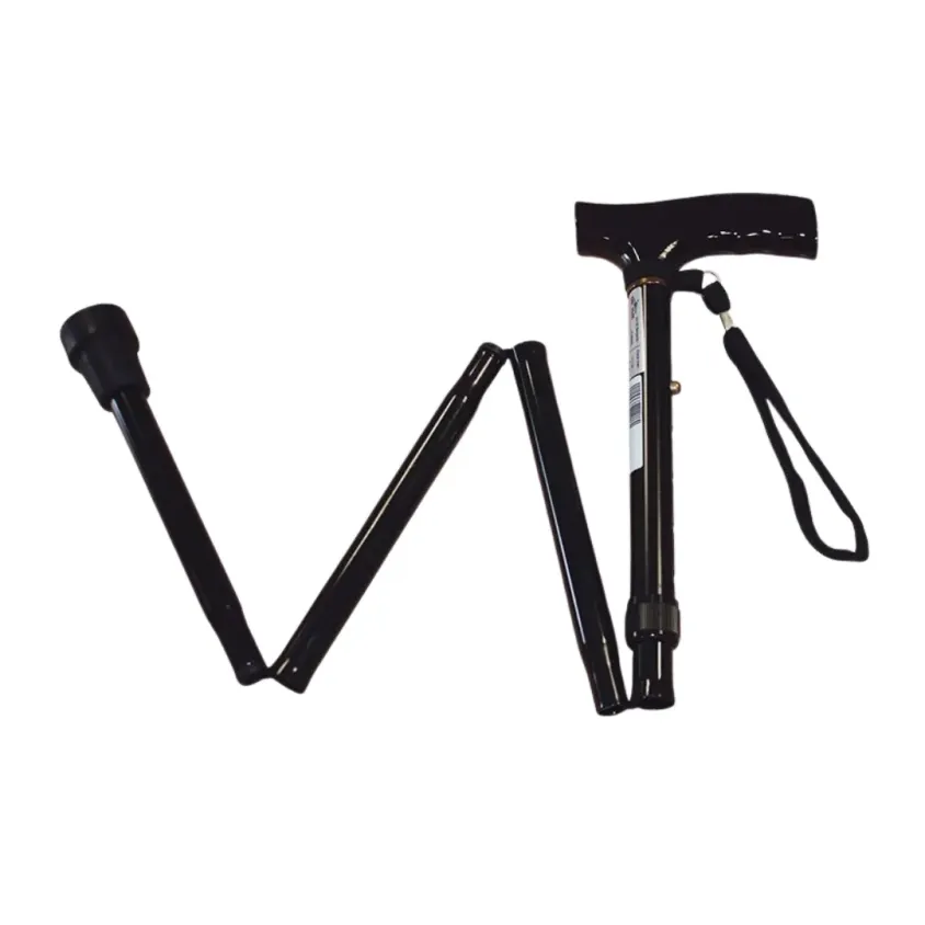 Canne Pliante C43 HMS Vilgo | Poignée Bois & Aluminium Noir