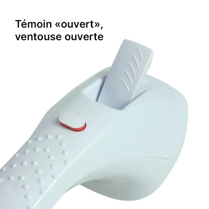 Barre d'Appui Ventouse 40 cm | Témoin de Verrouillage | Sans Perçage