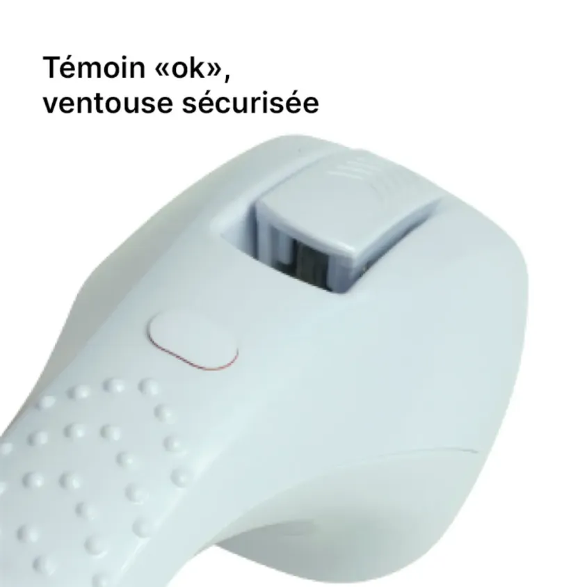 Barre d'Appui Ventouse 40 cm | Témoin de Verrouillage | Sans Perçage