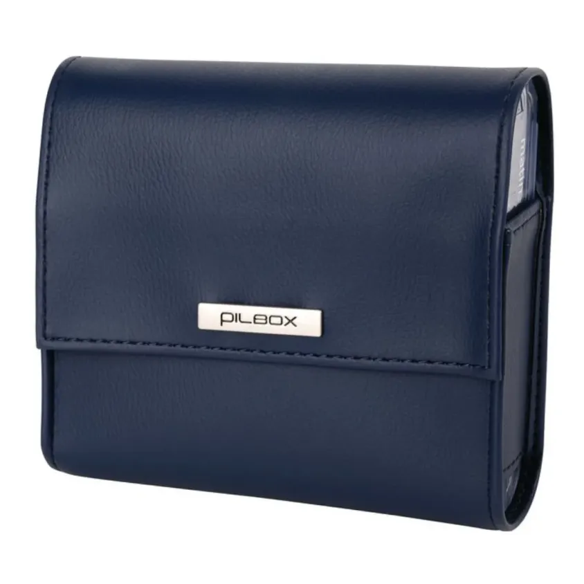 Pilulier Semainier Pilbox Liberty - 4 Prises par Jour - Design Chic Bleu Marine