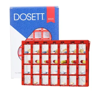 Pilulier Semainier DOSETT Maxi - 4 Prises par Jour - Sécurité Enfant