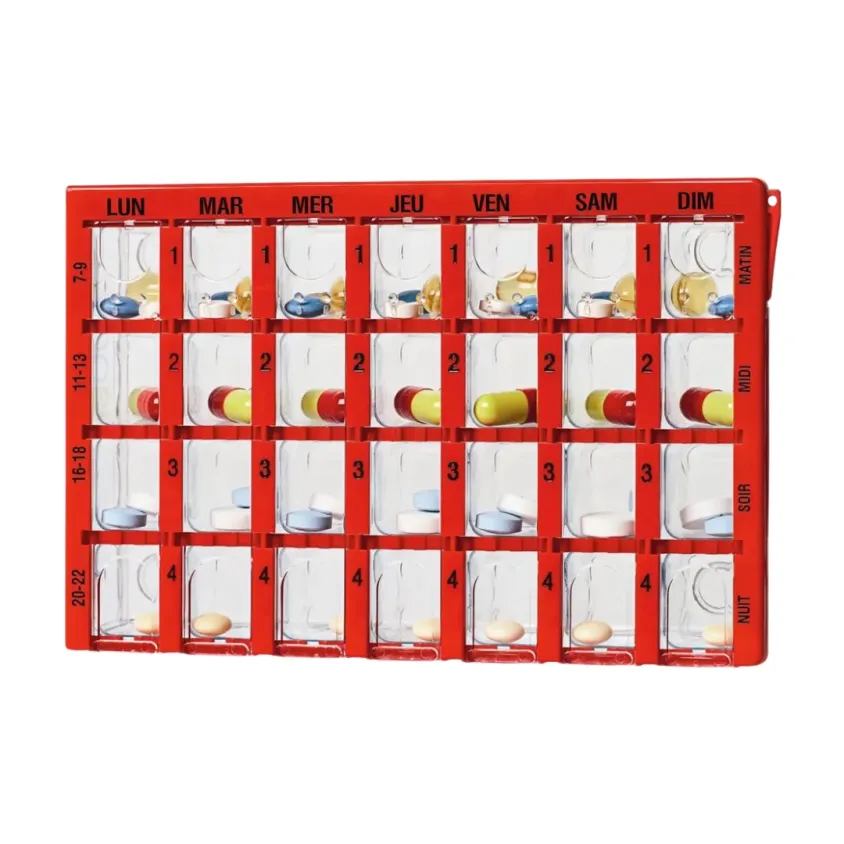 Pilulier Semainier DOSETT Maxi - 4 Prises par Jour - Sécurité Enfant