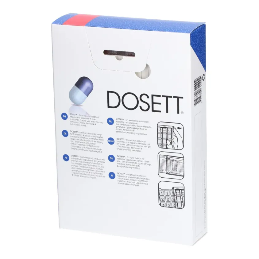 Pilulier Semainier DOSETT Maxi - 4 Prises par Jour - Sécurité Enfant