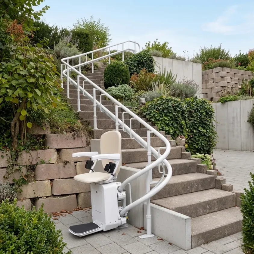 Monte-escalier Extérieur Stannah | Gamme 4 Saisons Droit & Tournant