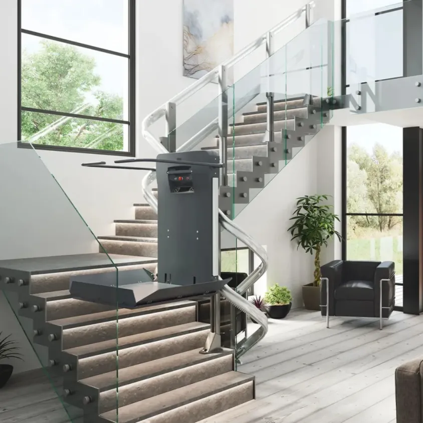 Plateforme Élévatrice PMR Escalier Tournant | Stannah Stairiser XE & DE