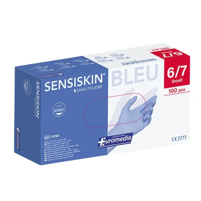 Gants Nitrile Sensiskin Euromedis Non Poudrés x100