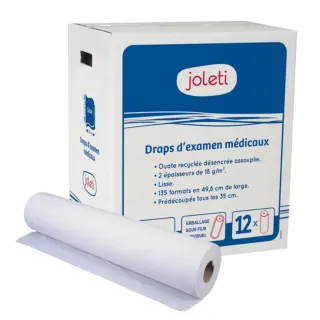 Drap d'Examen Ouate Lisse 135 Formats 50x35 cm x12