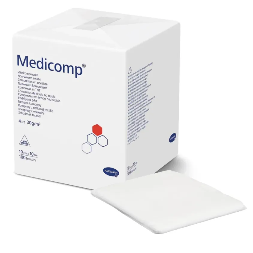 Compresses Non-Tissé Medicomp Non Stériles 10x10 cm Hartmann x100