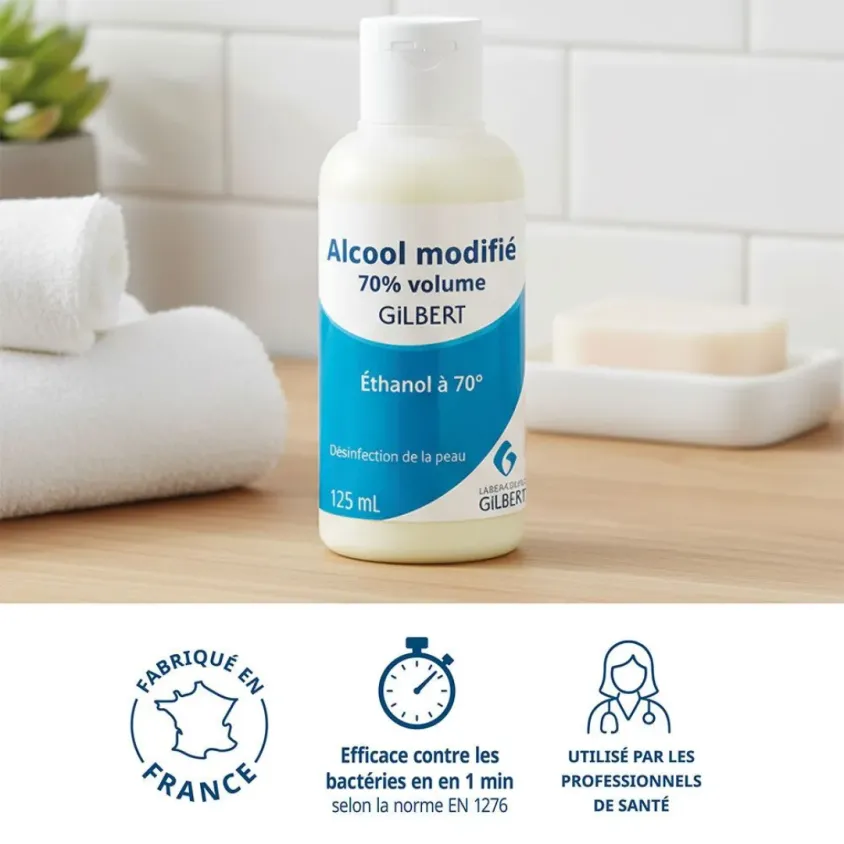 Alcool Modifié 70° Gilbert – Désinfectant Peau Saine