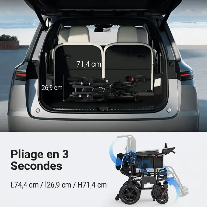 Fauteuil Roulant Électrique Pliant Verpal KR8810 Ultra-Léger