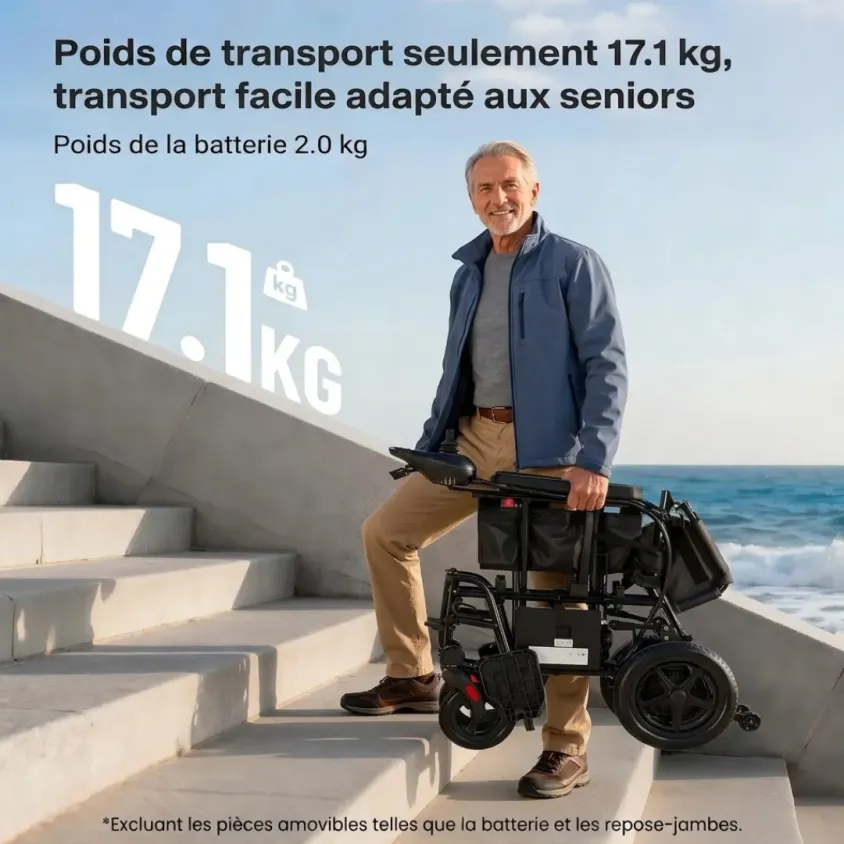 Fauteuil Roulant Électrique Pliant Verpal KR8810 Ultra-Léger