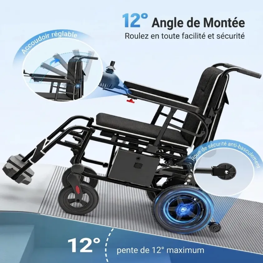 Fauteuil Roulant Électrique Pliant Verpal KR8810 Ultra-Léger