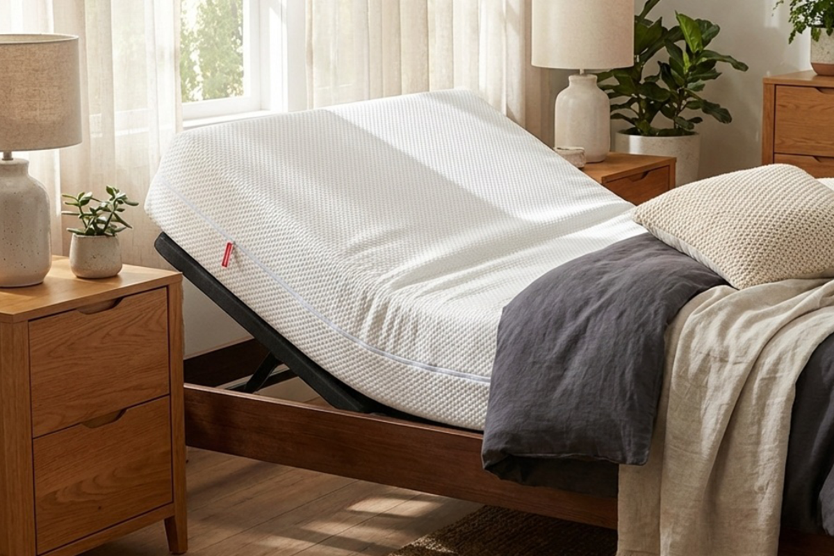 Détail d'un matelas anti-escarres en mousse à mémoire de forme haute densité